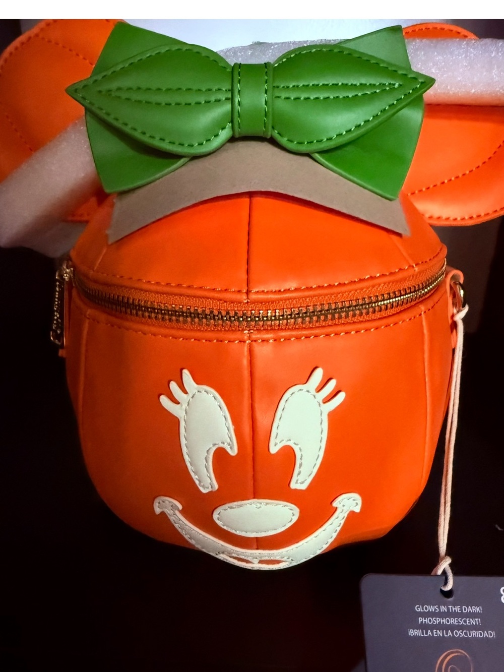Green Bow Orange Pumpkin Crossbody Bag Loungefly